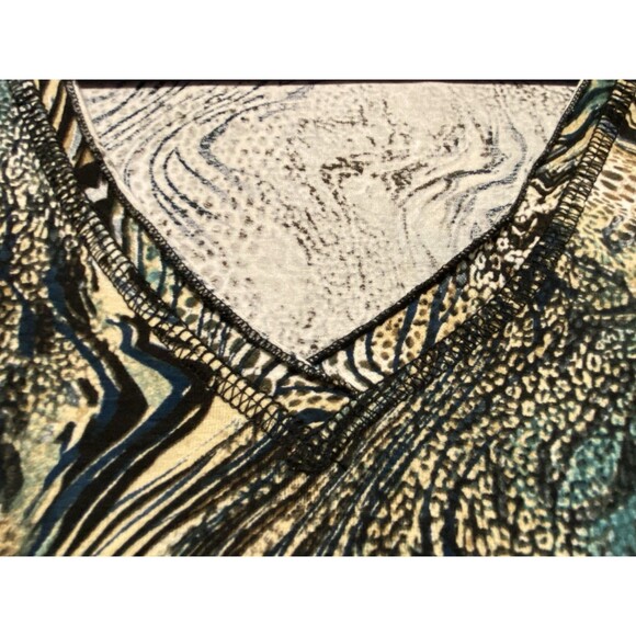 Vintage Y2K 3/4 sleeve T Shirt fairy lettuce trim whimsy Artsy 90s Animal Print - Picture 10 of 16